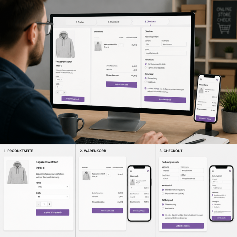 Pru00fcfung von Produktseite, Warenkorb und Checkout nach einem WooCommerce-Update