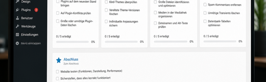 Übersichtliche Planung zur Bereinigung alter WordPress-Bestandteile