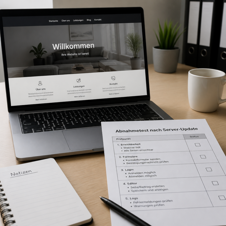 Checkliste fu00fcr den WordPress-Test nach einem Server Update