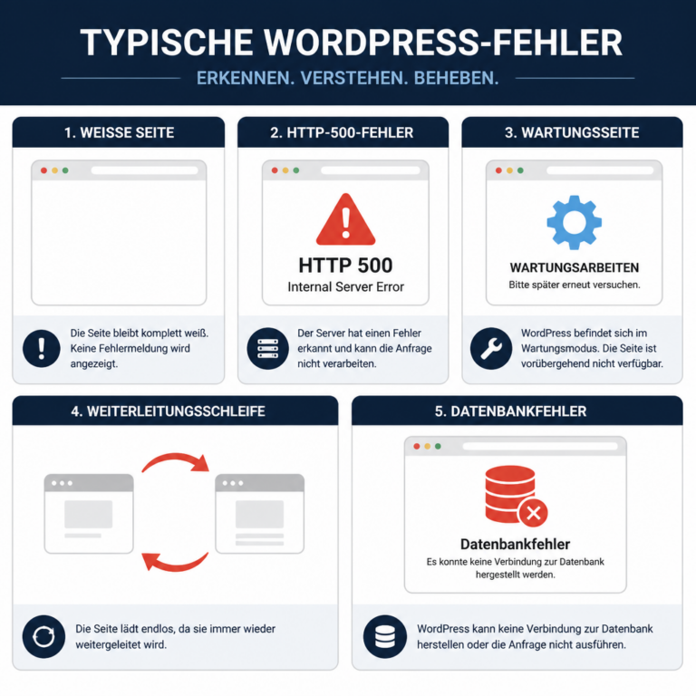Typische Fehlerbilder nach einem WordPress-Update im u00dcberblick