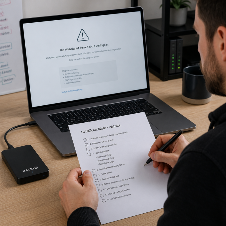 Notfallcheckliste fu00fcr die ersten Schritte bei einem WordPress-Ausfall