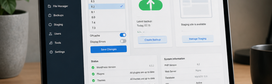 WordPress PHP-Version sicher wechseln mit Backup und Staging