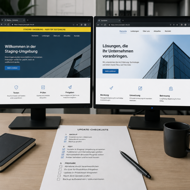 Vergleich zwischen Staging- und Live-Umgebung bei WordPress Updates