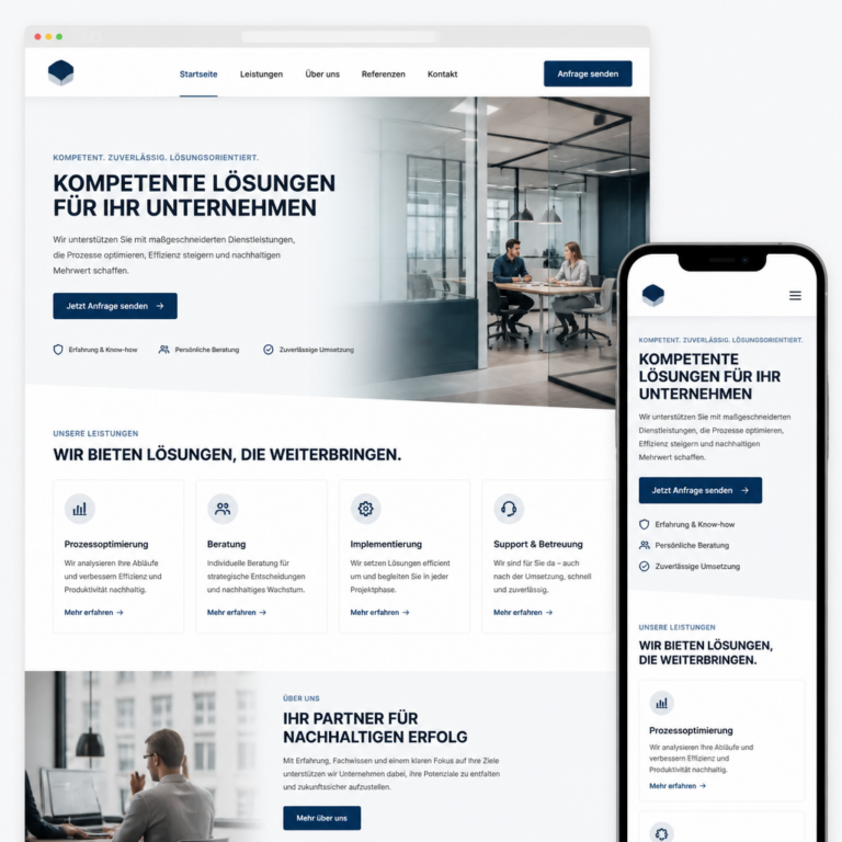 u00dcbersichtliche WordPress-Startseite mit klarer Handlungsaufforderung