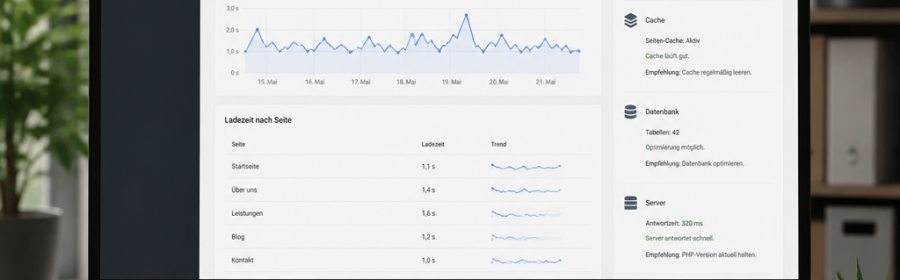 Analyse einer plötzlich langsamen WordPress Website mit Hinweisen auf Plugin, Cache, Datenbank und Server
