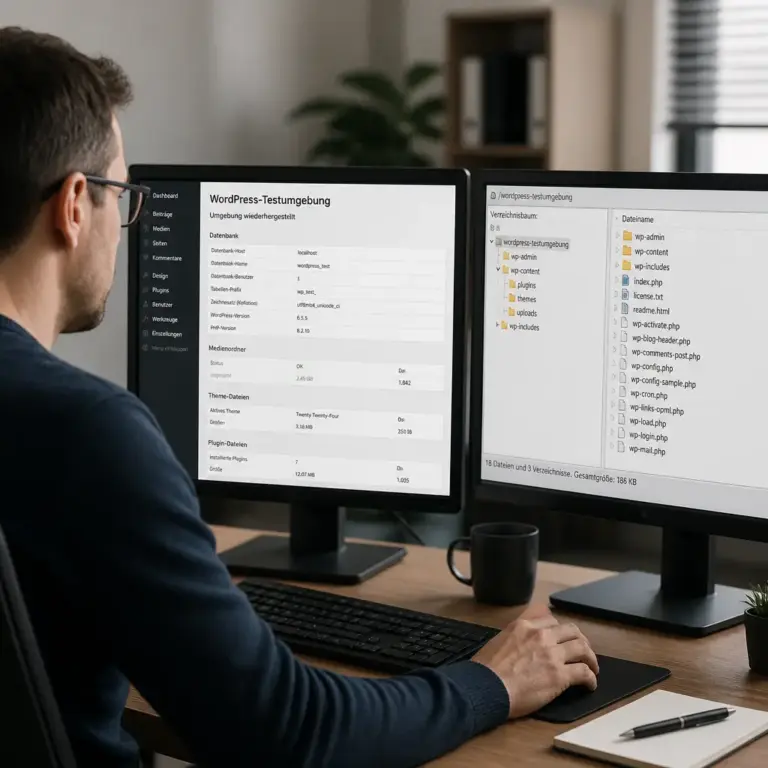 Pru00fcfung eines WordPress Backups in einer Testumgebung