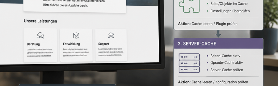 Übersicht der verschiedenen Cache-Ebenen bei einer WordPress-Website