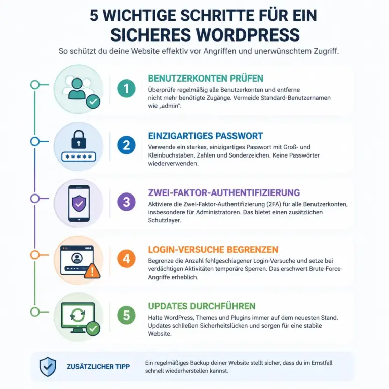 Fu00fcnf Schritte zur Absicherung eines WordPress-Logins