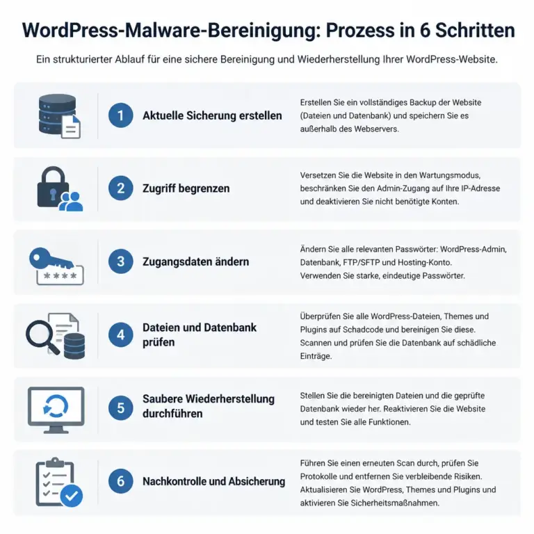 Schrittfolge zur Bereinigung einer gehackten WordPress-Website