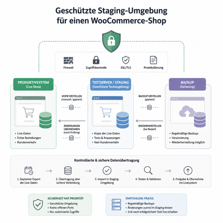 Backup und Staging-Umgebung bei der Migration eines WooCommerce-Shops