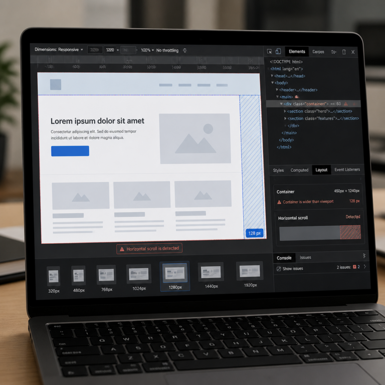 Responsive Pru00fcfung einer WordPress-Seite mit Browser-Entwicklerwerkzeugen