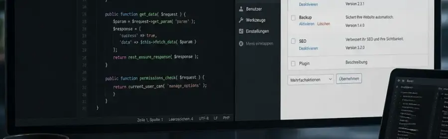 WordPress Plugin mit Backend, PHP-Code und Schnittstellenübersicht