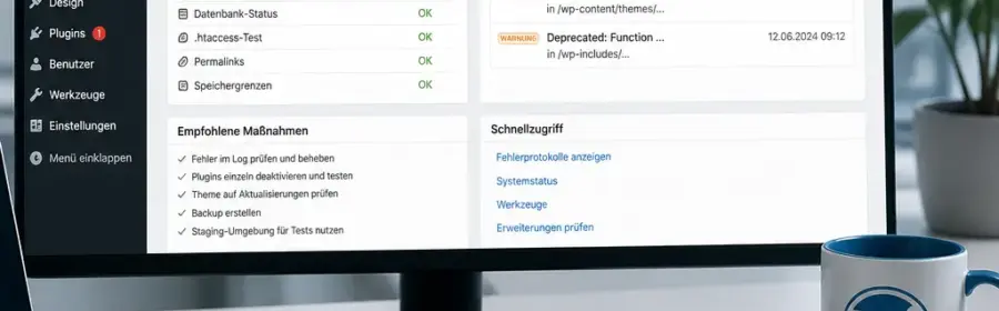 Strukturierte Analyse von WordPress-Problemen mit Hinweisen auf Backup und Staging