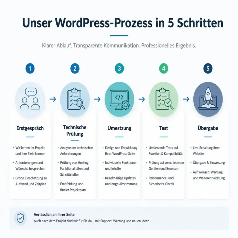 Ablauf der Zusammenarbeit bei einem WordPress-Projekt