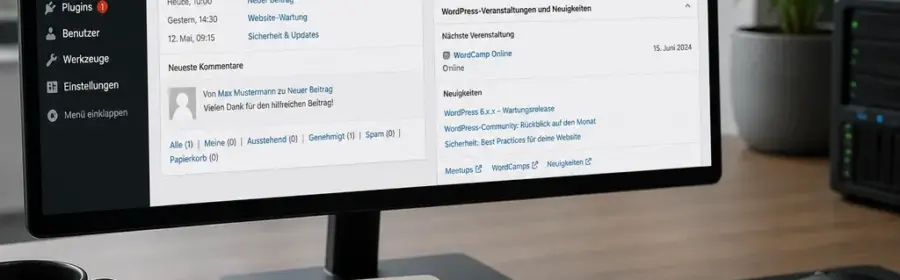 Technische Analyse einer WordPress-Website mit Checkliste für Updates und Fehlerbehebung