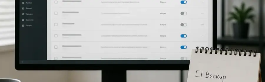 Übersichtliche WordPress-Plugin-Verwaltung mit deaktivierten Erweiterungen und Prüfschritten zum sicheren Löschen