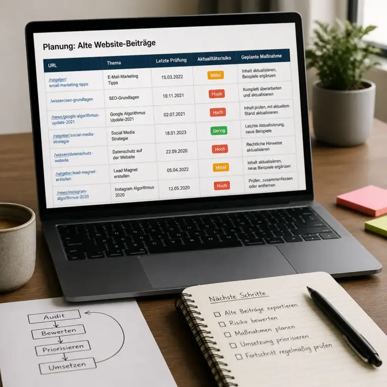 Bestandsaufnahme alter WordPress-Beitru00e4ge mit Prioritu00e4ten
