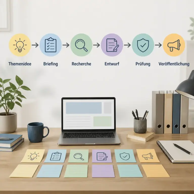 Redaktionelle Prozessgrafik zur Analyse eines WordPress-Autorenworkflows