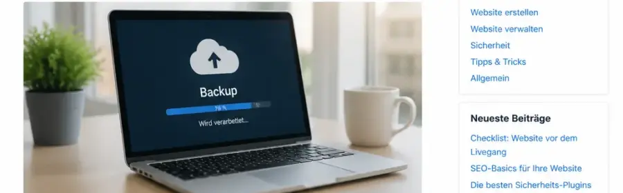 Beispiel einer klar strukturierten Breadcrumb-Navigation auf einer WordPress-Website