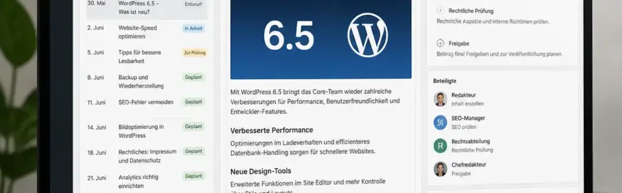 Strukturierter automatisierter Redaktionsprozess für WordPress mit Entwurf, Prüfung und Veröffentlichung