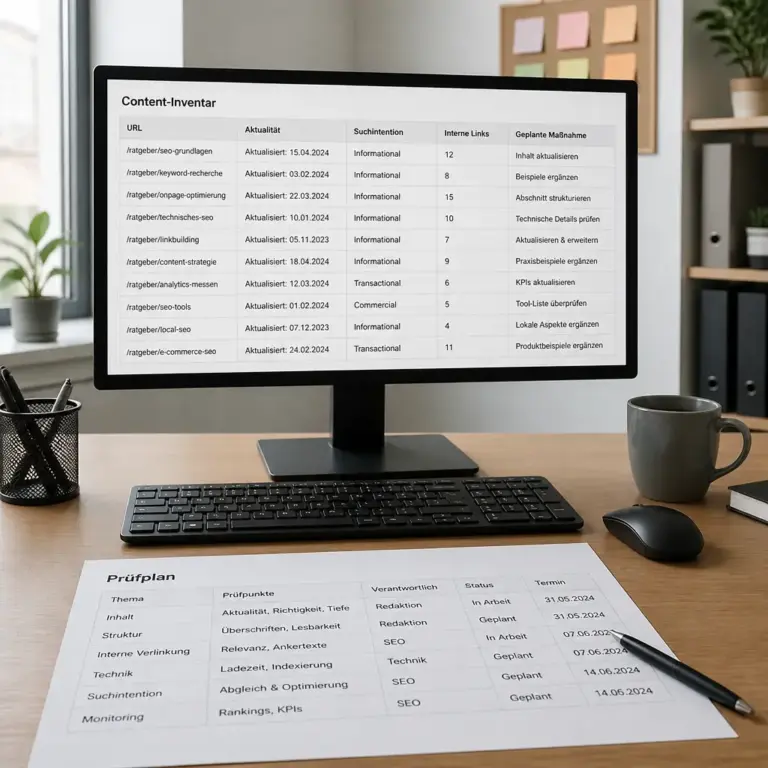 Content-Inventarliste zur Vorbereitung einer WordPress-Content-Pruning-Analyse