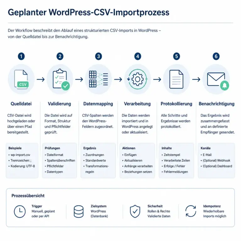 Ablauf eines automatisierten CSV-Imports in WordPress