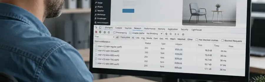 Analyse lokaler Webfonts in den WordPress-Entwicklertools