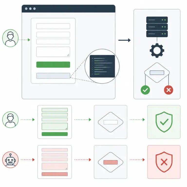 Schema zur Funktionsweise eines Honeypots in einem WordPress-Formular