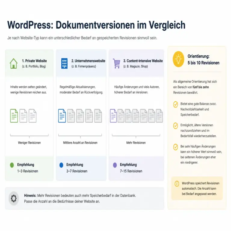 Orientierung zur passenden Anzahl von WordPress-Revisionen